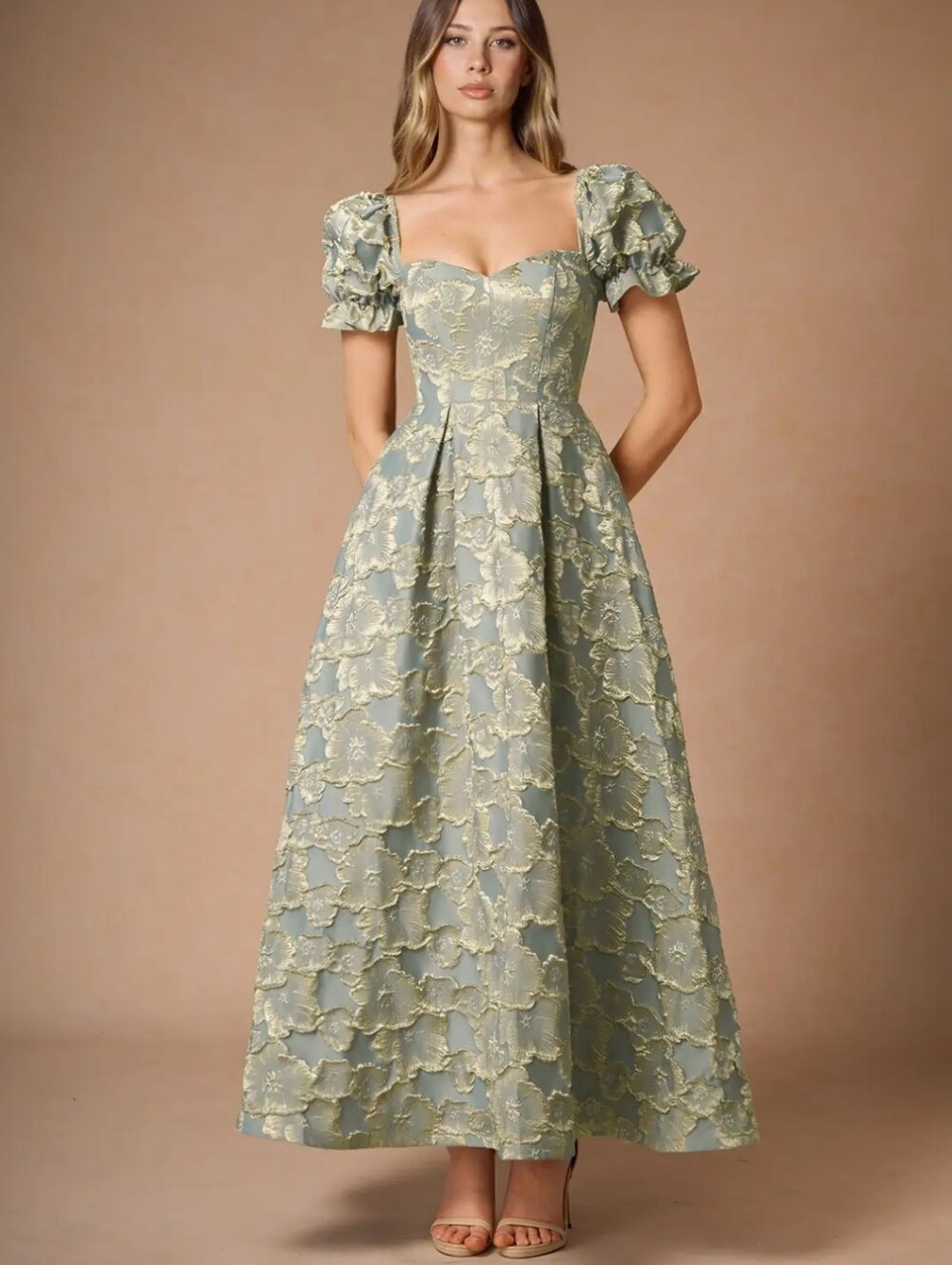 Azazie Amy Blue Maxi Dress Size 14 NWT Wedding Formal Gown Event Whimsical